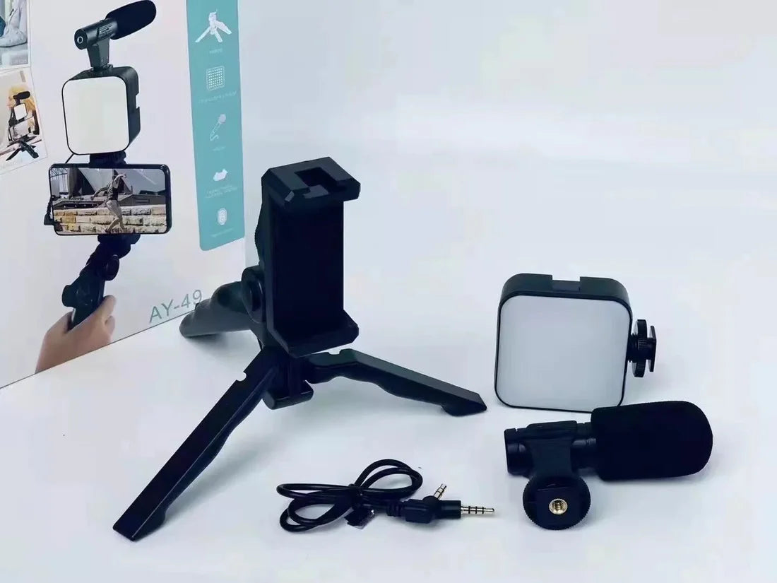 AY-49 Video Making Vlogging Kit | Microphone & Selfie Button for Content Creators